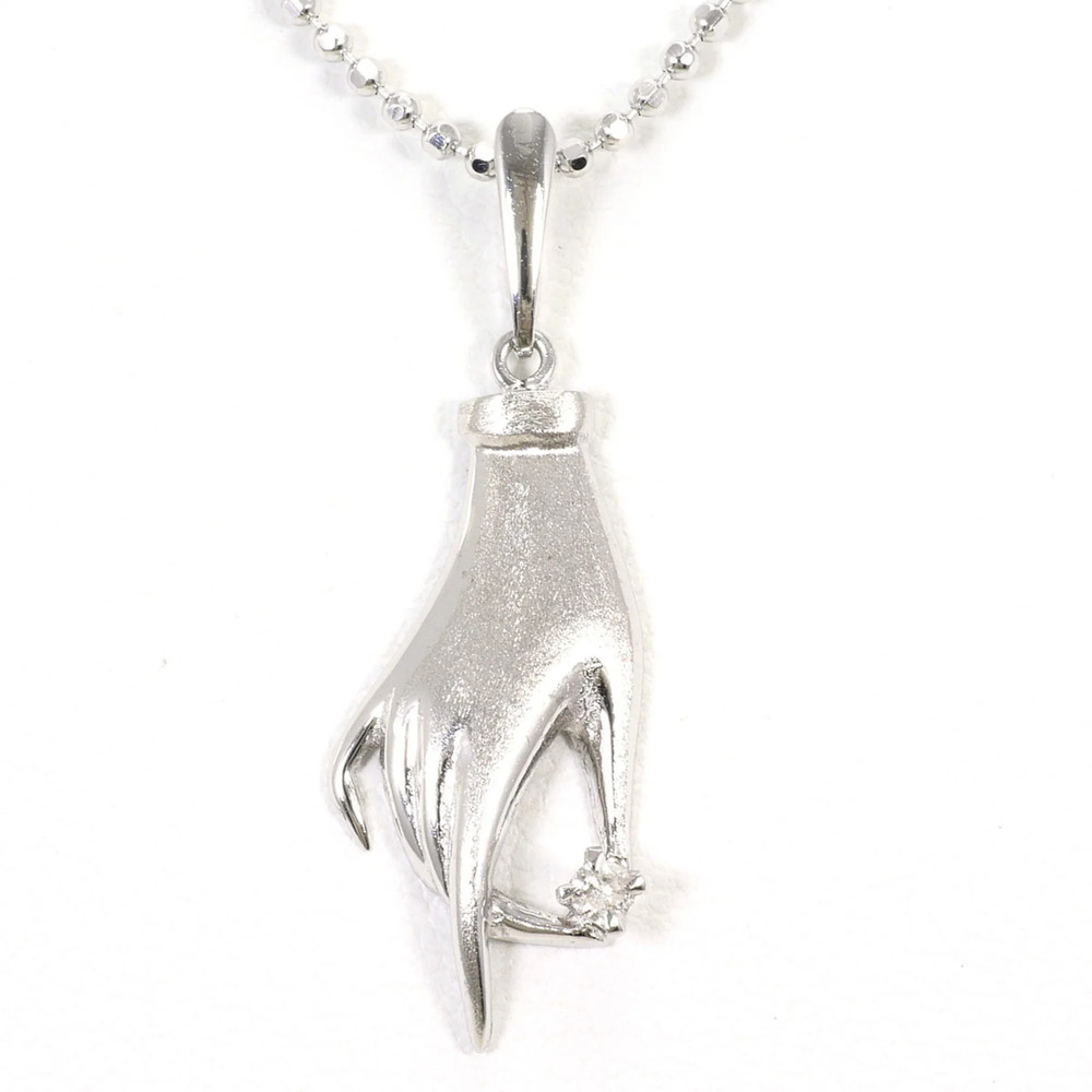 VINTAGE 14k Silver Diamond Necklace